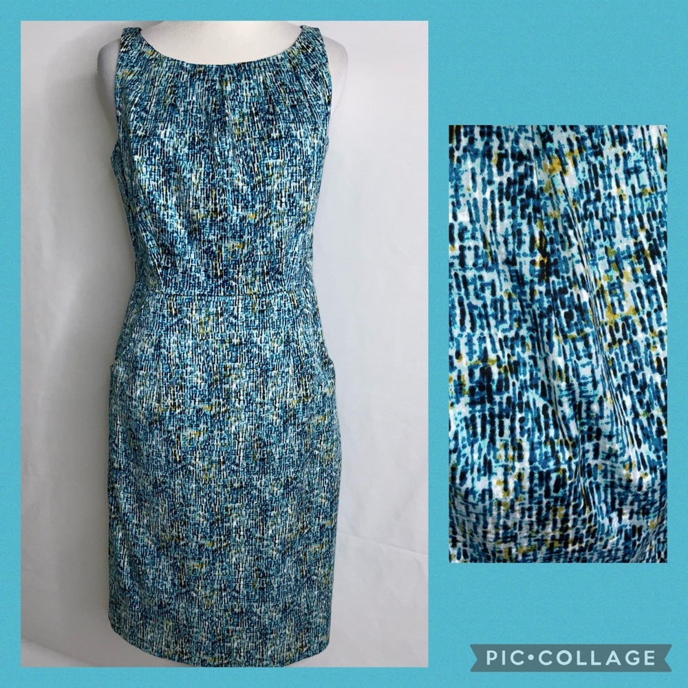 Worthington Turquoise Sleeveless Dress Pockets 4